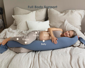 Full Body Support Pregnancy Pillow Dusty Blue
