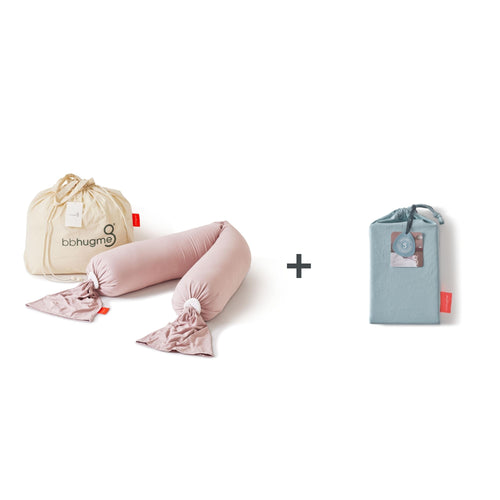 Pregnancy Pillow & Extra Cover Bundle - Dusty Pink