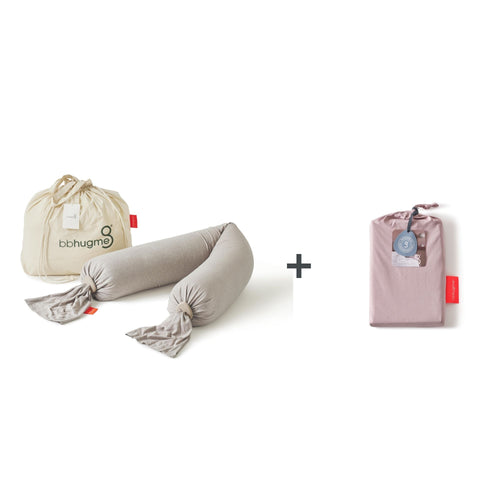 Pregnancy Pillow & Extra Cover Bundle - Seashelle Beige