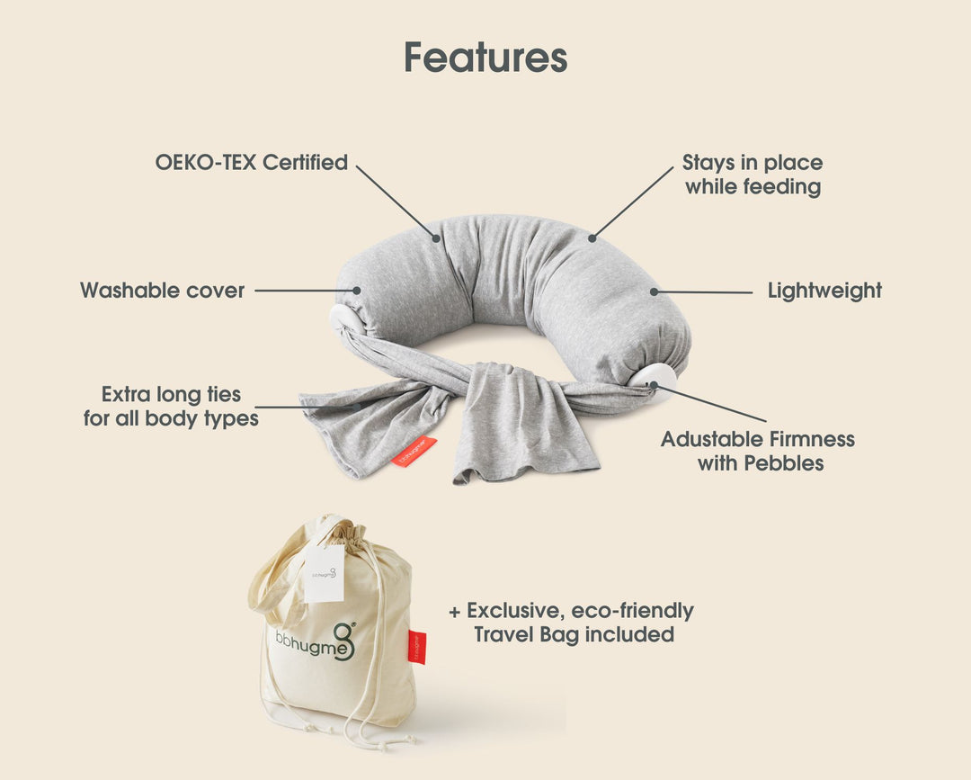Award Winning Nursing Pillow with Washable Cover bbhugme