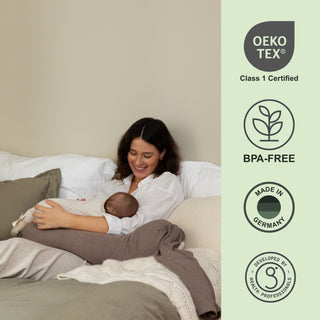 bbhugme Nursing Pillow Hazel Brown Oeko Tex BPA Free Made in Germany