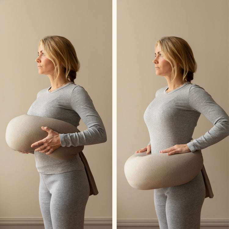 bbhugme Nursing Pillow Seashell Beige tie around how to use
