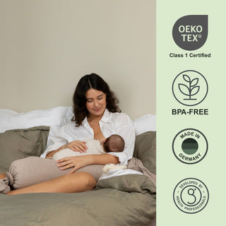 bbhugme Nursing Pillow Seashell Beige Oeko Tex BPA Free Made in Germany