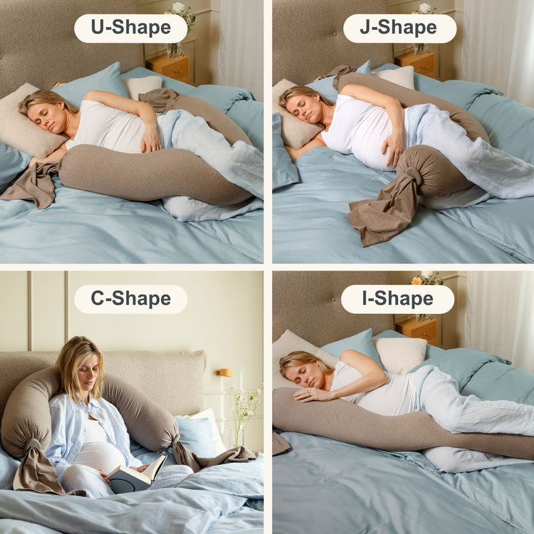 bbhugme Pregnancy Pillow Hazel Brown four different shapes adjustable
