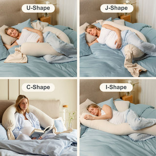 bbhugme Pregnancy Pillow Soft White four different shapes adjustable