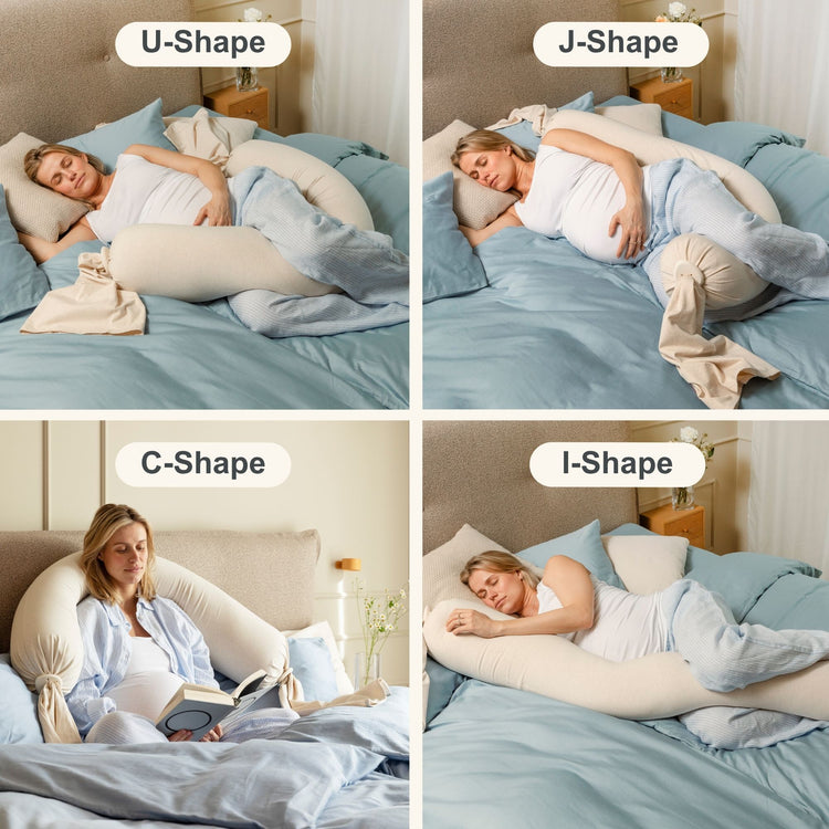 bbhugme Pregnancy Pillow Soft White four different shapes adjustable